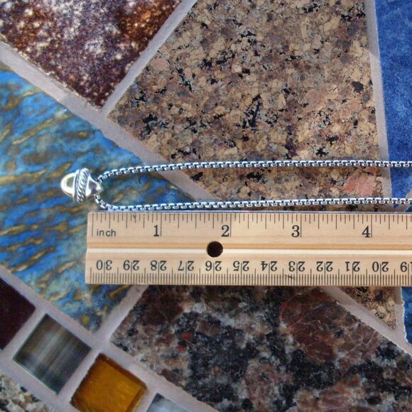 Retired David Yurman Acorn Gold Dome Pendant - 14K/925 - DY Chain - Gift Boxed - Picture 6 of 11